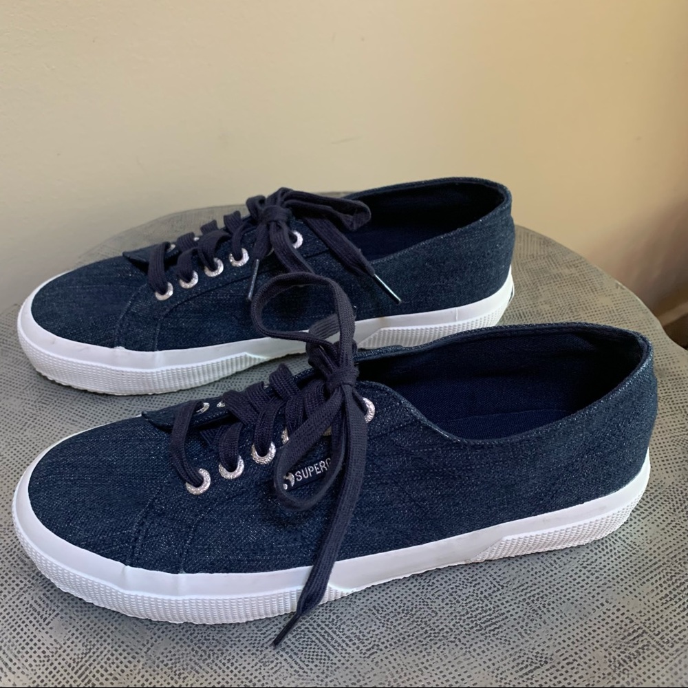 Superga Classic 39.5 ~ Blue Metallic 2750 Cotu Sneakers - Picture 10 of 10